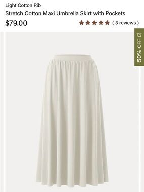 OGL Cream Maxi Umbrella Skirt with Pockets